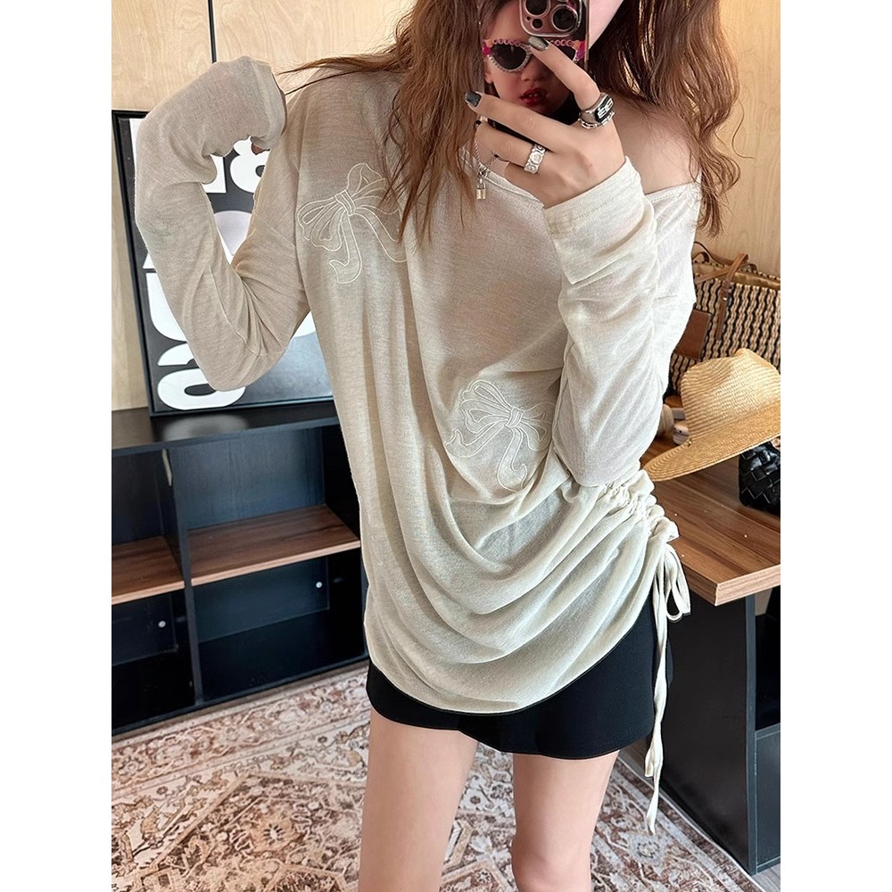SUXI Áo thun dài tay đơn giản dành cho nữ, phù hợp mùa hè 260414