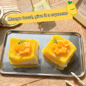 < Pluscloth > Bánh mì nướng xoài Đồ chơi bóp tăng chậm Tpr mềm Giảm căng thẳng Fidget Tiện ích giải nén hình thực tế cho trẻ em Người lớn Đồ chơi giải nén chống lo âu hoàn hảo