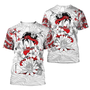 Họa tiết Mặt Nạ Ma Samurai 3D - Áo Thun Cổ Tròn Ngắn Tay Unisex Thời Trang