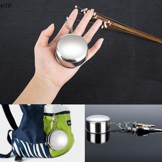 [Ktp] thép không gỉ gấp cup với Keychain xách tay có thể thu vào kính thiên văn ly