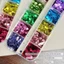 GILL Trang trí móng nghệ thuật chấm bi lấp lánh, Phụ kiện móng 12 ô đa sắc, Charms tối giản tự làm cho salon