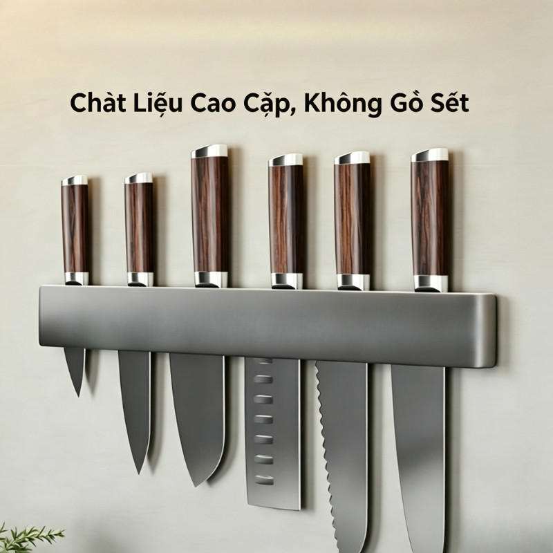 Kệ Cài Dao Kéo Dán Tường – Thép Carbon Không Gỉ, Phù Hợp Nhiều Loại Dao Kéo, Không Khoan
