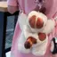SWEET Túi đeo chéo mèo sang trọng dễ thương Túi đeo vai cho chó mềm Nhẹ có dây đeo có thể tháo rời Túi động vật thêu cho nữ Quà tặng n