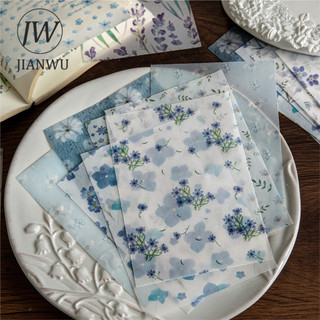 JIANWU Komachi Hoa Vườn Series Vintage Cây Cảnh Quan Cắt Dán Thêu Sò Chất Liệu Giấy Sáng Tạo Rác Tạp Chí Văn Phòng Phẩm