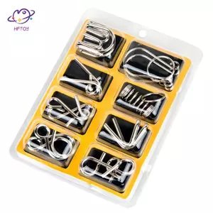 HFTOY 8 Chiếc Kim Loại Thủ Công Trung Quốc Vòng Xếp Hình IQ Brain Teaser Kid Đồ Chơi Giáo Dục Người Lớn ~