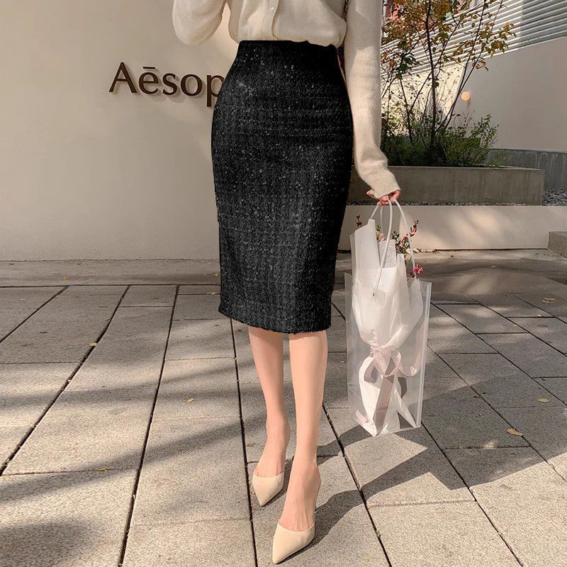 Váy đính kim sa tweed thu đông, phù hợp cho các buổi tiệc và thời trang hàng ngày