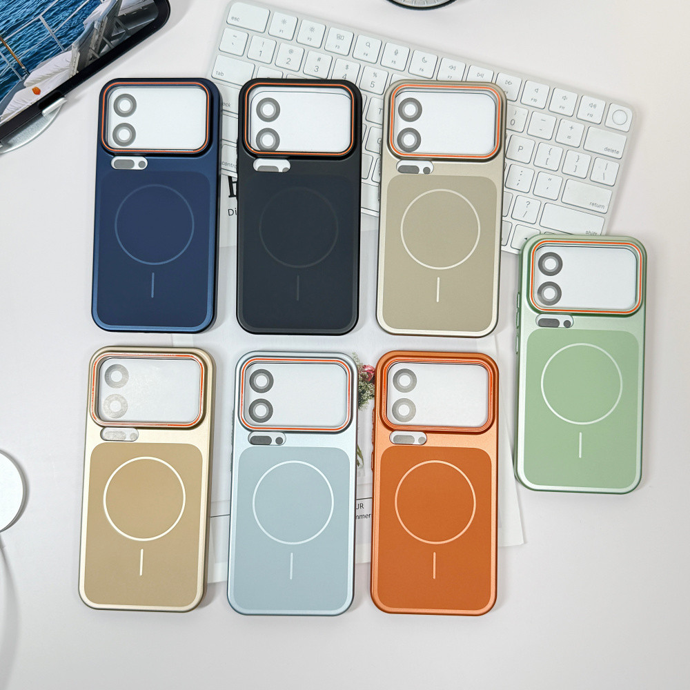Sơn kim loại Vỏ điện thoại từ tính cho Xiaomi 17 Pro Pro ProMax Nút PC cứng Bảo vệ chống sốc Thời trang đơn giản