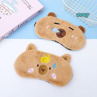 WOAY Ngủ Mắt, Mắt Hoạt Hình Thư Giãn, Dễ Thương Capybara Mềm Bịt Mắt Bé Gái Nữ Du Lịch Tại Nhà