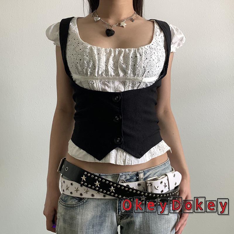 Áo ghi lê ODokey màu đen dành cho nữ - Phong cách thời trang với nút đóng