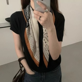 Mới! Khăn vuông retro chất liệu vải lanh cotton đa năng - phù hợp thời trang