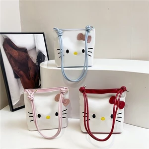 Túi một vai Hello Kitty - Ví đeo chéo dung tích lớn có chi tiết nơ (Phong cách Hàn Quốc)