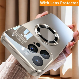[Thay đổi ngay lập tức thành 17] Vỏ sạc từ tính bằng kim loại mờ Tương thích cho iPhone 17 Air 16 14 13 12 11 15 Pro Max 16 Plus Vỏ điện thoại từ tính màu cam