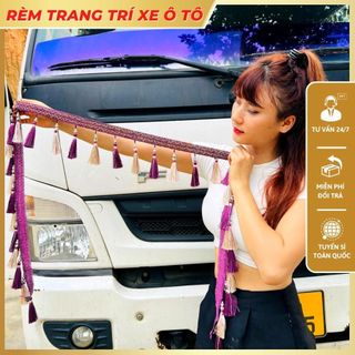 Rèm trang trí kính lái ô tô, xe tải, rèm thổ cẩm nhiều màu sắc