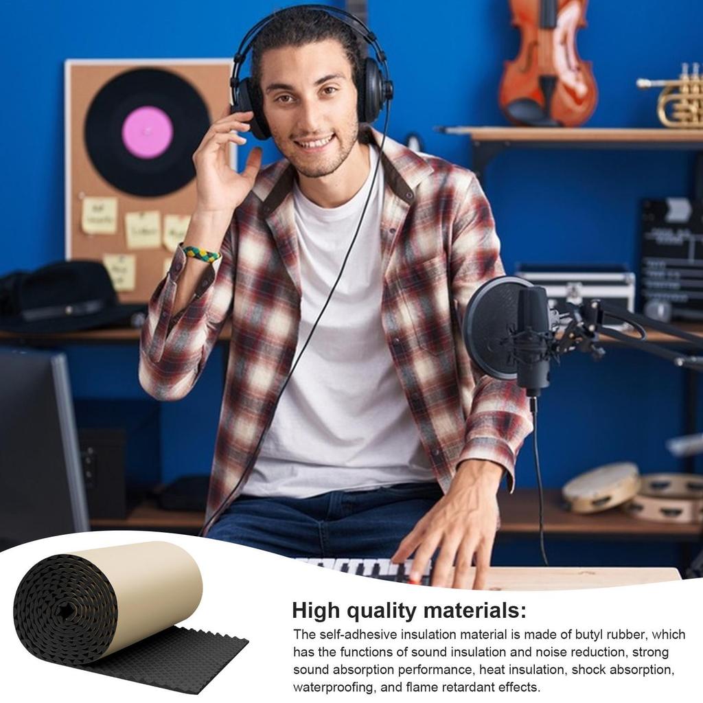 Noise Dampening Panels Acoustic Panels Sound Pads Self-Adhesive Sound Proof Padding Fire Resistant Acoustic abrtedvn