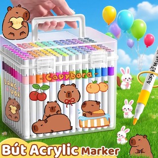Bút Màu Acrylic Marker Cho Học Sinh Bộ Màu Chống Thấm Nước, Ngòi Bút Mềm Không Lem, Hoàn Hảo Để Vẽ Tranh Sáng Tạo