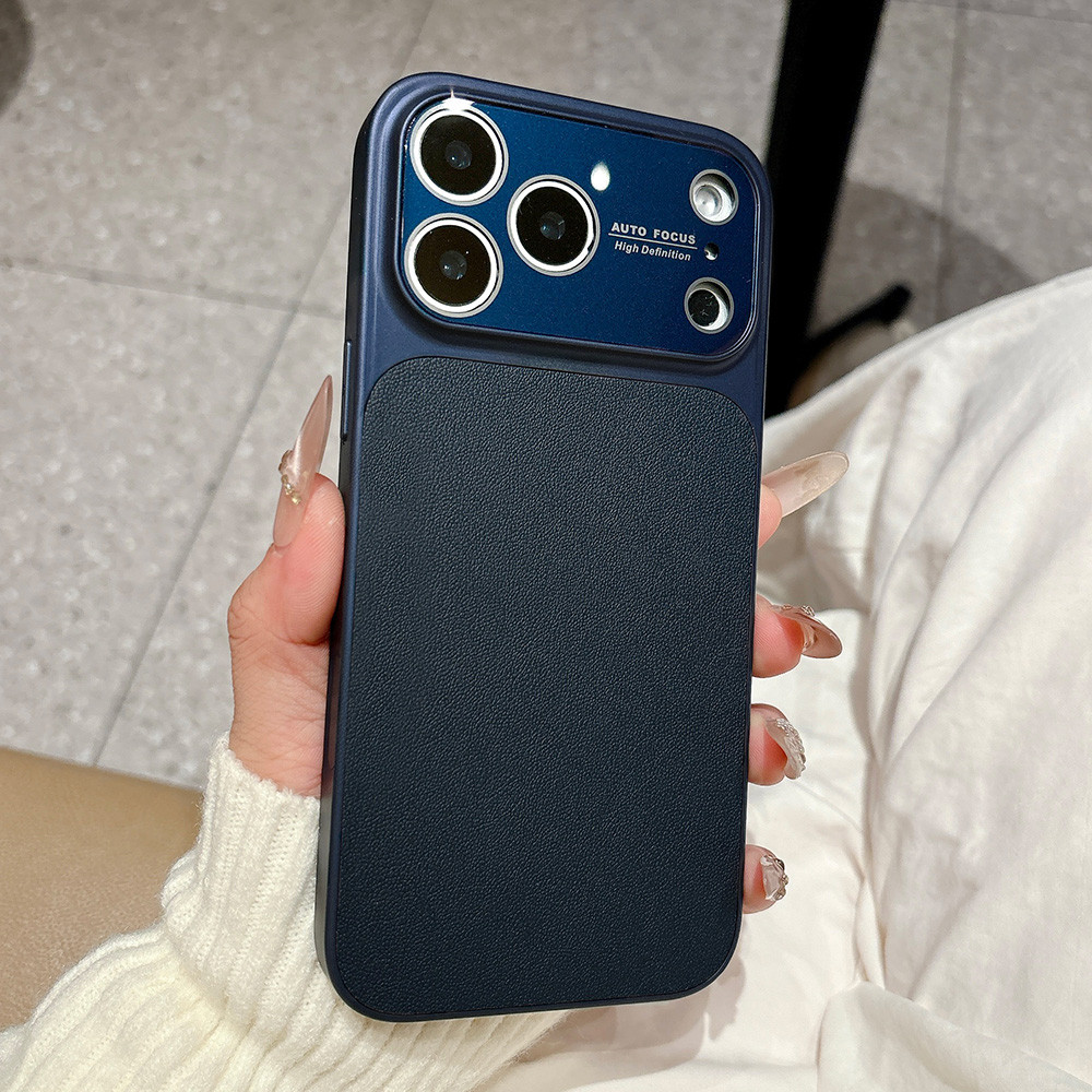 Ốp Điện Thoại Da Cửa Sổ Đơn Giản Cho iPhone 17 Pro Max 16 Plus 15 14 13 12 11 Vỏ Bảo Vệ Chống Sốc