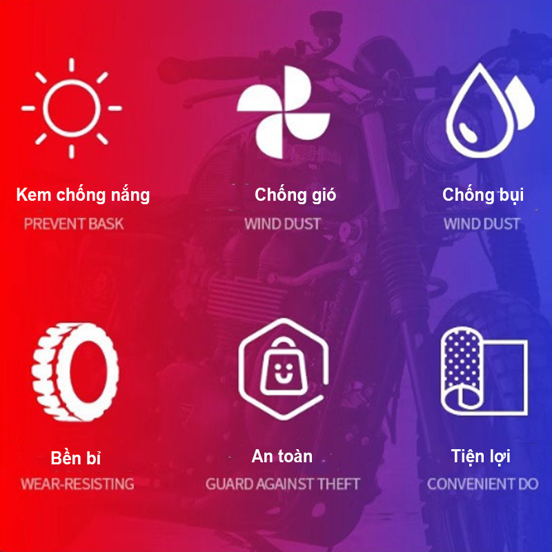 Bạt 3 lớp dùng cho xe máy, chống mưa nắng và bụi với chất liệu bạt dày bảo vệ xe ngoài trời, bạt phủ xe máy
