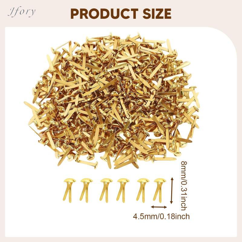 Jfory Dây buộc giấy thủ công DIY Kim loại hỗn hợp Brads Split Pins Phụ kiện làm thẻ cho nghệ thuật và trường học