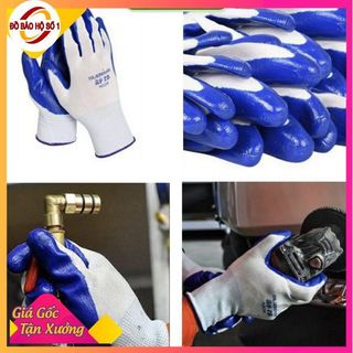 Bịch 12 đôi găng tay 388 sơn bảo hộ lao động, găng tay phủ PU