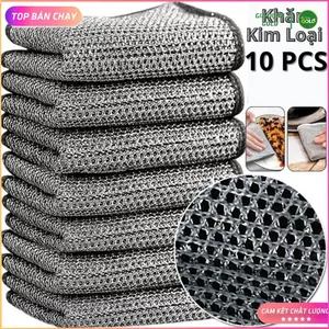 Khăn Rửa Bát Sợi Kim Loại Set 20 Khăn Chà Rửa Bát Xoong Nồi Chống Mài Mòn Tiện Dụng, KHĂN KIM LOẠI