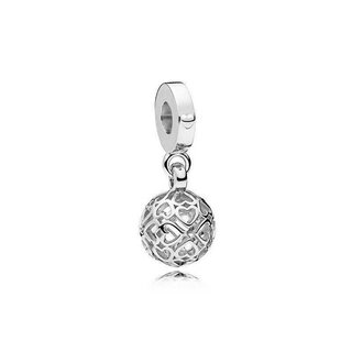 Mặt dây chuyền bạc S925 hình lâu đài và thiên thần máy bay màu hồng gold - dễ dàng lắp ráp và tùy chỉnh