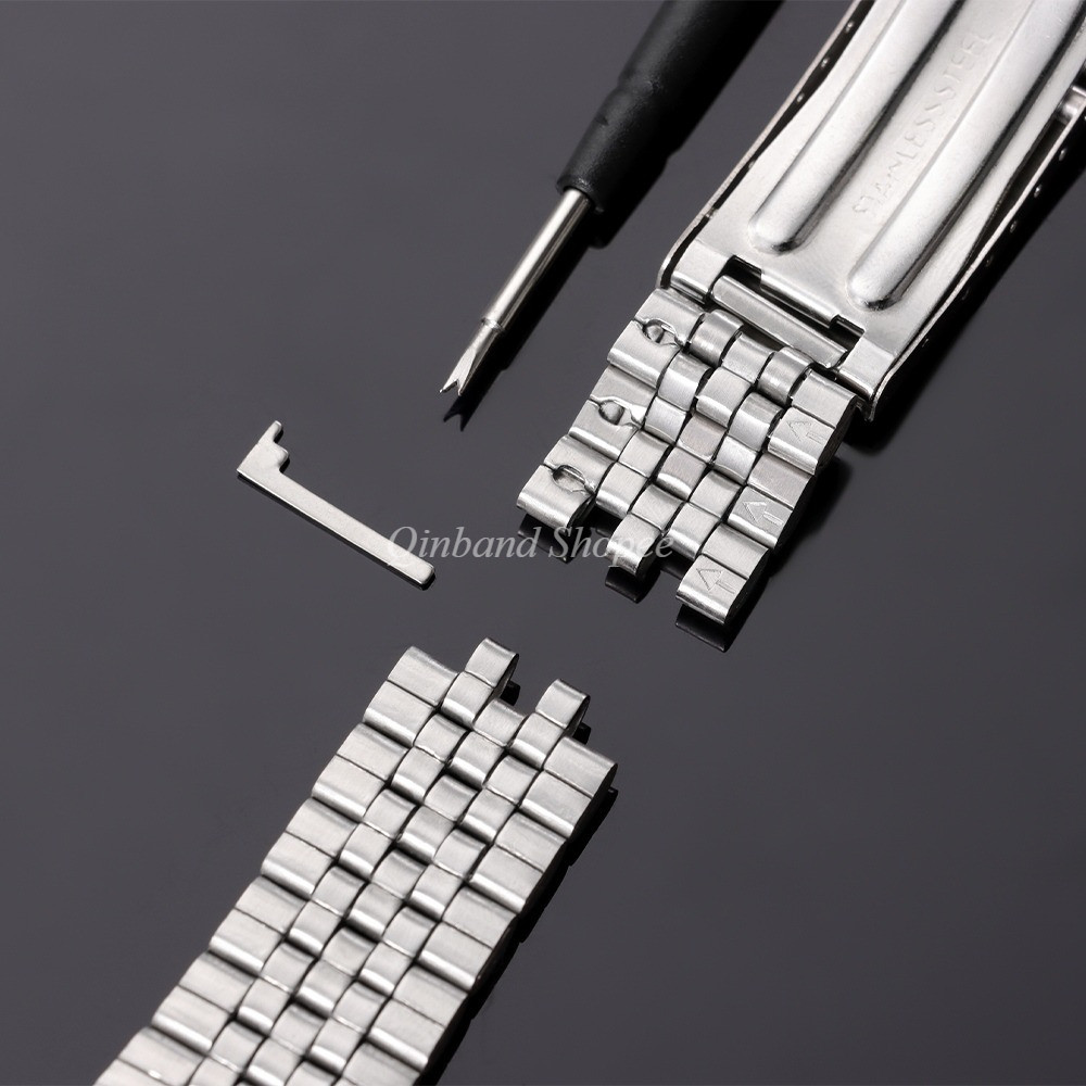 Dây đeo đồng hồ bằng thép không gỉ Jubilee 17 / 18 / 19 / 20 / 21 / 22 / 23mm – 5 hạt Vòng đeo tay đồng hồ có thể điều chỉnh đàn hồi mở rộng Dây đeo đồng hồ cho nam nữ