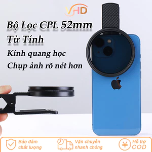 Bộ Kẹp Lọc CPL 52mm Từ Tính – Phù Hợp Mọi Điện Thoại, Kính Lọc Phân Cực Xoay, Chống Chói & Tăng Chi Tiết Ảnh