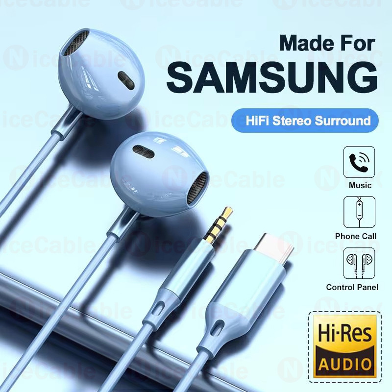 Âm Thanh Bass Nặng Âm Thanh Tai Nghe Loại C / 3.5MM Jack Line Điều Khiển Tai Nghe Có Dây Khử Tiếng Ồn Tai Nghe In-Ear Có Mic HD
