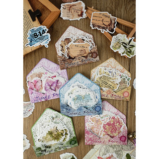 JIANWU Vết Ghi Chú Series Vintage Cây Hoa Từ Tiếng Anh Phong Cảnh Chất Liệu Cắt Dán Sáng Tạo Tạp Chí Văn Phòng Phẩm