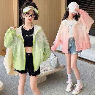Áo chống nắng cho bé gái gradient thời trang-áo khoác mỏng nhẹ thoáng khí nhanh khô phong cách Hàn