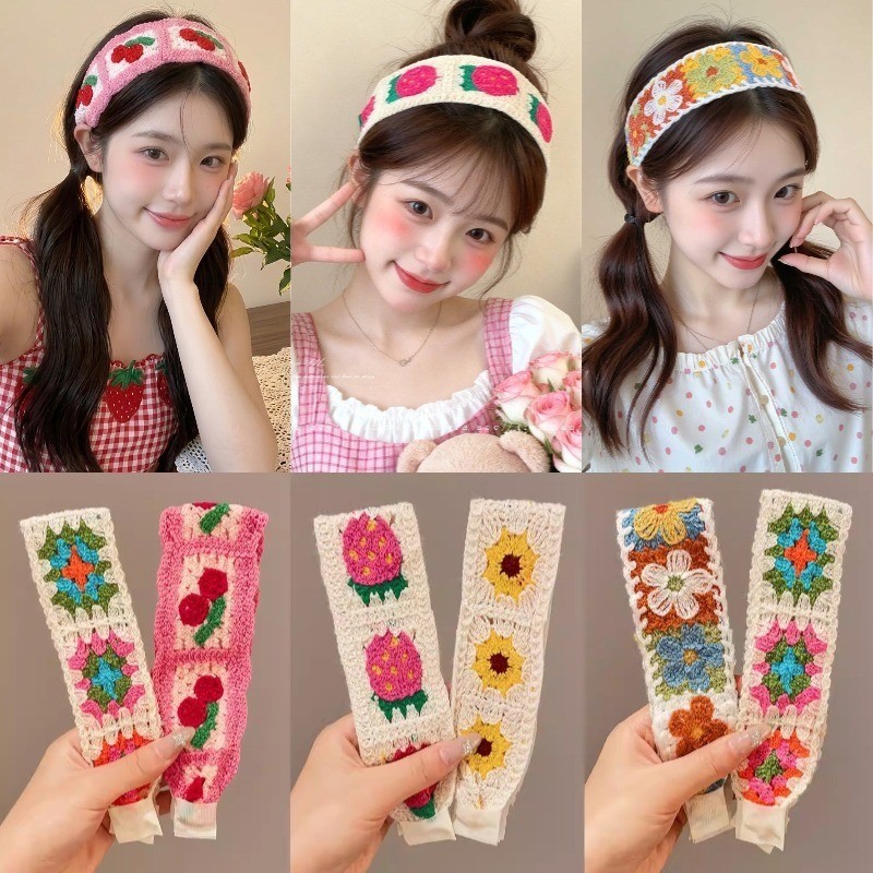 Băng Đô Miếng Dán Tóc Velcro Magic Dán Hoa Dễ Thương Thời Trang Hàn Quốc