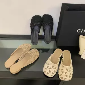 Giày Sandal TT Mùa Hè Ren Lưới Thoáng Khí Thêu Slip-On Giày Nữ