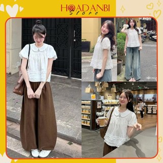 Áo Cổ Sen Tay Bồng Bèo Dưới Xếp Ly Su Chang Thời Trang Nữ, Áo Sơ Mi Nữ Tiểu Thư