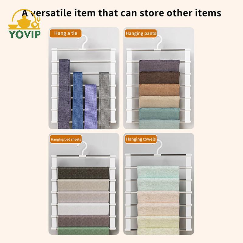 YOVIP Nhiều Tầng 5 Lớp Quần Móc Treo Có Thể Gập Lại Tiết Kiệm Không Gian Tủ Quần Áo Tổ Chức Cho Gia Đình Tủ Quần Áo Lưu Trữ VN