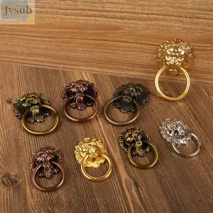 Núm cửa JVSUB, Tay nắm cửa đầu sư tử cổ bằng hợp kim kẽm, Phần cứng gia đình Kéo trang trí đa chức năng Núm ngăn kéo