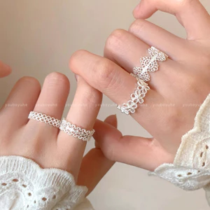 Nhẫn nữ ren edge zircon, thời trang thanh lịch, dễ xếp chồng - quà tặng hoàn hảo