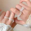 Nhẫn nữ ren edge zircon, thời trang thanh lịch, dễ xếp chồng - quà tặng hoàn hảo