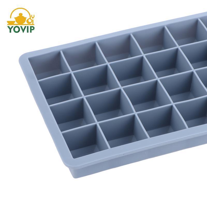 YOVIP Khay Đá Silicon 24 Lỗ Có Nắp Thực Phẩm Vuông Puree Phô Mai Thạch Tủ Đông Ổn Định Nhà Bếp Bền Nhà Tổ Chức VN