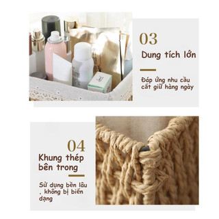 Giỏ đan Mây Lót Vải Theo Phong Cách Ins, đựng Mỹ Phẩm Và đồ ăn Nhẹ Trên Bàn, Trang Trí Nhà Cửa