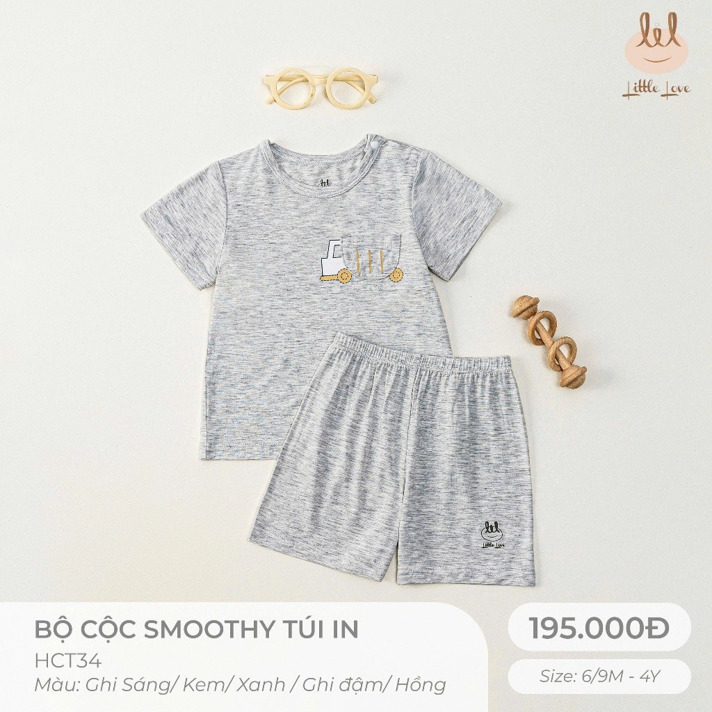 BỘ CỘC TAY VẢI SỢI TRE TÚI IN [ Siêu Mềm, Mát, Mịn Co Dãn Và Thấm Hút Mồ Hôi Tốt] Size 6M - 4Y (HCT34)