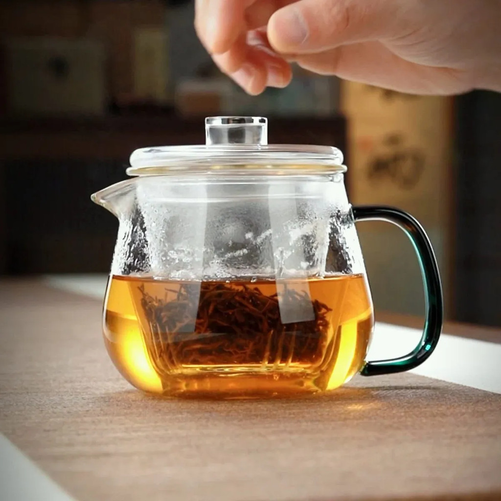 Ấm trà thủy tinh chịu nhiệt Borosilicate cao 400ml Bộ trà thủy tinh chịu nhiệt tách nước trà