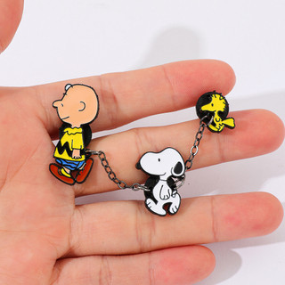 1 Chiếc Hoạt Hình Dễ Thương Snoopy Kim Loại Huy Hiệu Trắng Chó Beagle Hợp Kim Trang Trí Thổ Cẩm Phụ Kiện