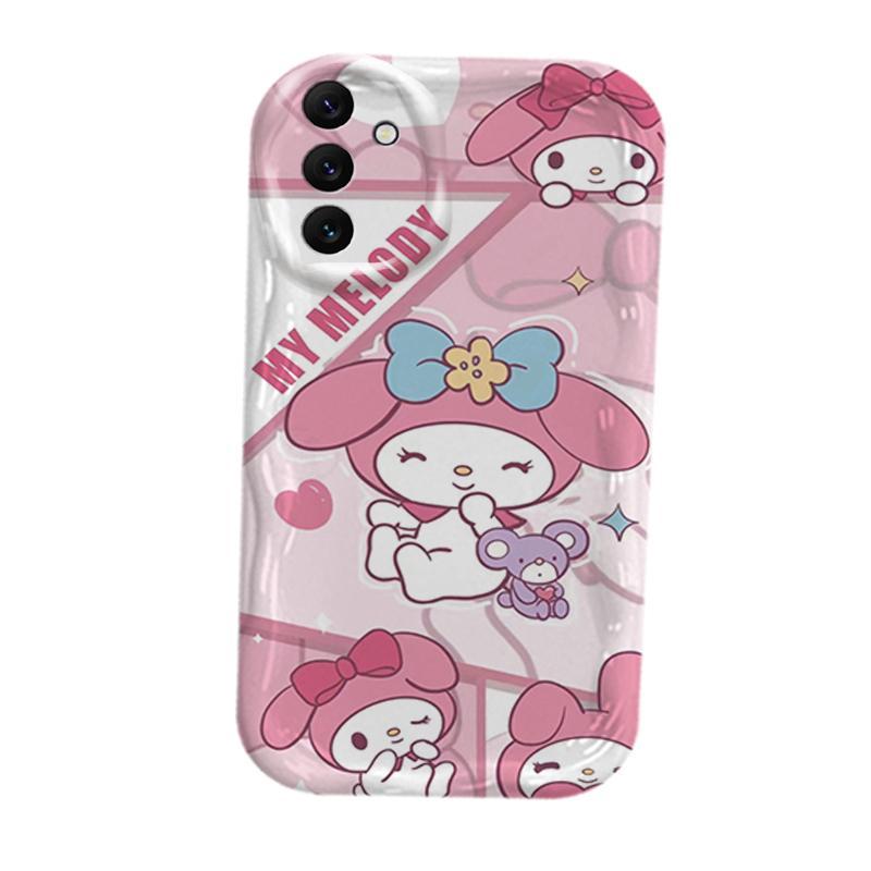 Ốp Cho Samsung A04S A05S A13 5G A14 A15 A16 A17 A25 A35 A55 A56 Phụ Kiện Silicon Hoạt Hình Kem 3D TPU Mềm Sanrio My Melody Vỏ Điện Thoại Chống Sốc