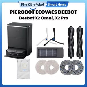 Phụ kiện robot hút bụi Ecovacs Deebot X2 Omni, X2 Pro - Chổi cạnh, Chính, lọc hepa, Khăn, túi rác