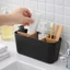 Hộp lưu trữ máy tính để bàn JUNYUE88US, Hộp đựng bàn chải đánh răng có thể tháo rời 5 khe, Nhựa tối giản Tiết kiệm không gian Bộ chia tre Nhà tổ chức phòng tắm Hộ gia đình