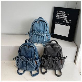 DULOREN Ba Lô Nữ 2026 Thời Trang Denim Đơn Giản Ba Lô Thường Ngày Phù Hợp Với Người Đi Học Nhỏ Túi