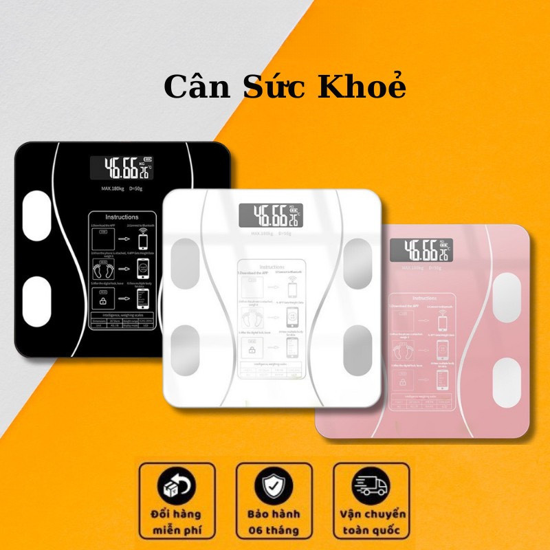 Cân Điện Tử Sạc USB Kết Nối Bluetooth Phân Tích Chỉ Số Cơ Thể