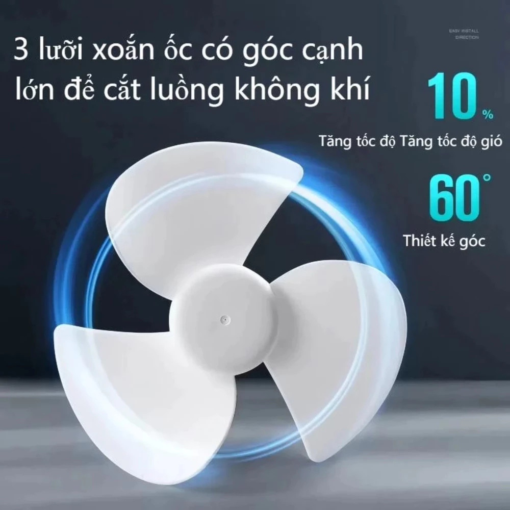 Quạt Trần Mini Kèm Phích Cắm Trực Tiếp – Quạt Trần Mini 3 Cánh Làm Mát Phòng, Quạt Tiết Kiệm Điện Cho Phòng