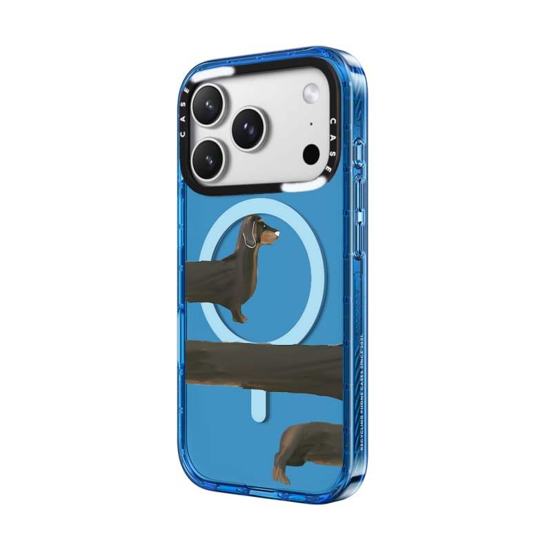 CASECASE X Dachshund Loop Case Đen / Xanh da trời / Hồng Bộ sưu tập kẹo Fizz Màu sắc Rõ ràng Cứng Từ tính Vỏ tác động cho Apple IPhone 13 14 15 16 17Pro Max Plus Có hộp
