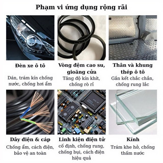 【vạn】Keo dán silicon chịu nhiệt chống thấm ô tô, không ăn mòn kim loại và nhựa, an toàn cho mọi chi tiết trên xe.